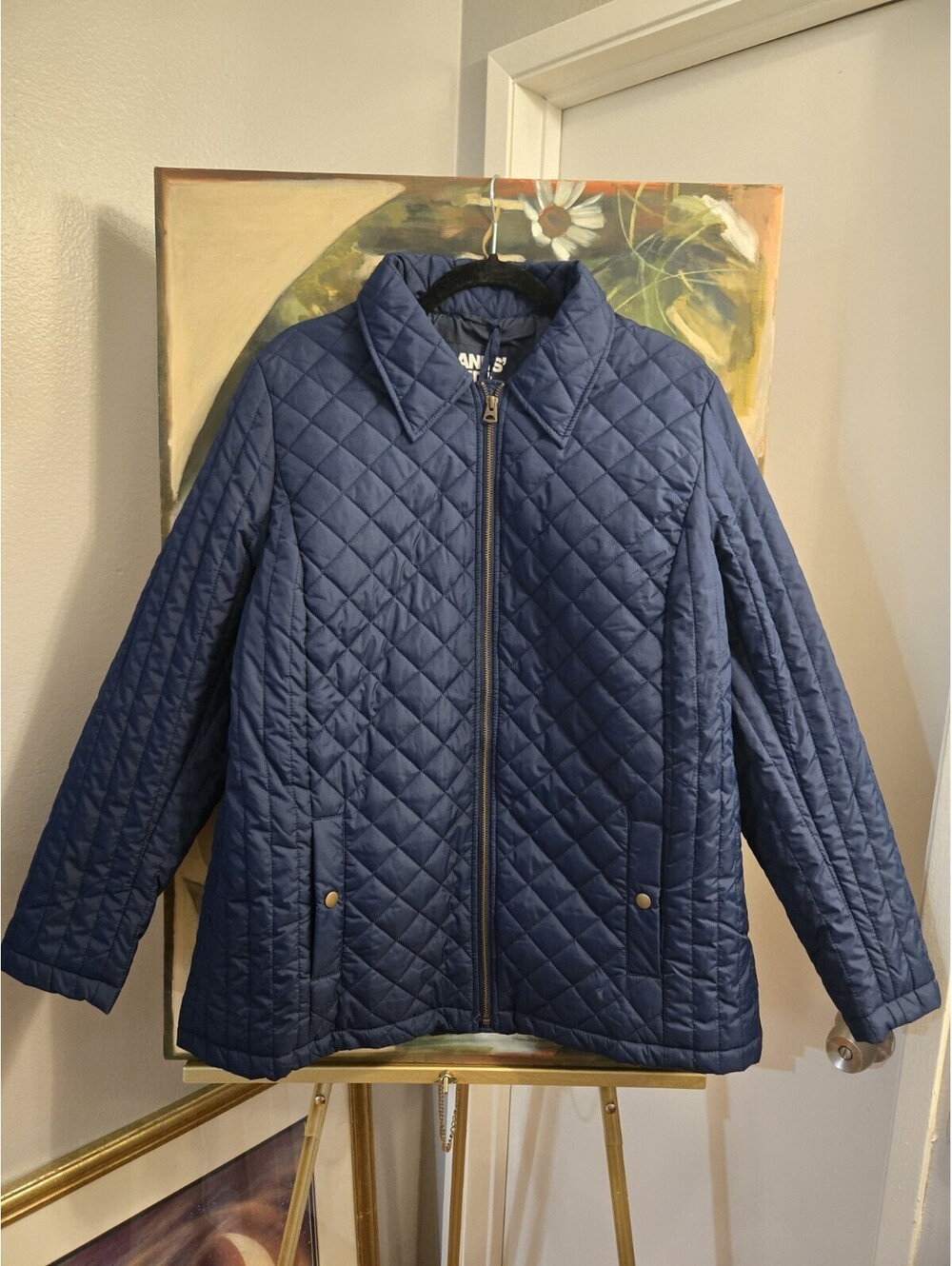 Land's End Primaloft Navy Blue Quilted Women Jacket Size XL/18